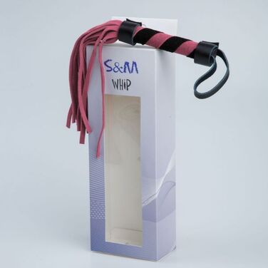 F61427 Плетка из замши мини FLOGGER BLACK/PINK