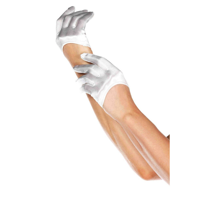 Рукавички сексуальні One Size Mini Cropped Satin Gloves від Leg Avenue