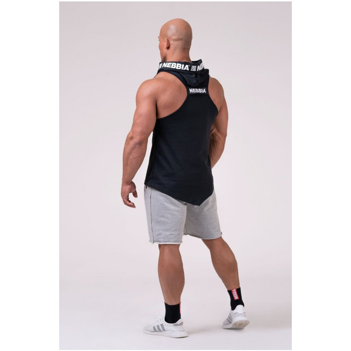 Майка с капюшоном NEBBIA NO EXCUSES Tank Top with a Hoodie 173 black