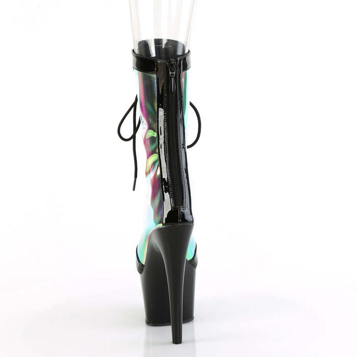 Ботинки Adore-1047, каблук 7 дюймов, 2 3/4 дюйма, шнуровка спереди, молния сзади, чёрные