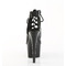 Чоботи Pleaser Adore-700-20 на підборах 7 дюймів, 2 3/4 дюйма з відкритим носком/шнуровкою спереду до щиколотки, чорні лаковані