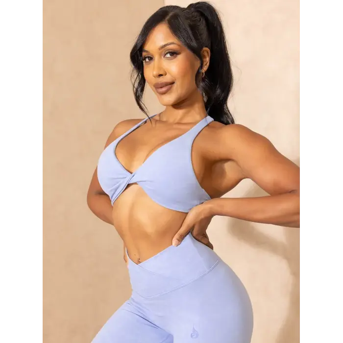 Топ Ryderwear NKD Stonewash Twist Sports Bra - Cornflower Blue Stonewash