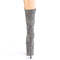 Ботинки Pleaser Flamingo-1050FS *8 дюймов, каблук, 4 дюйма, шнуровка спереди, молния сбоку, серые
