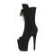 Ботинки Pleaser Flamingo-1051FS *Каблук 8 дюймов, 4-дюймовый PF открытый носок, шнуровка, до середины голени, молния сбоку, черные