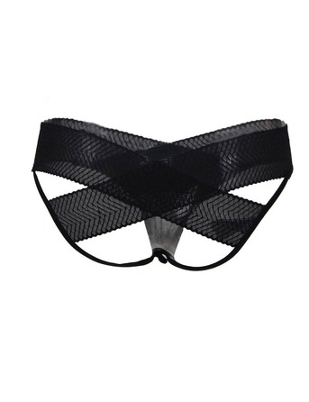 Трусики з декоративними переплетеннями Star Night та відкритим доступом, чорний, XS/S