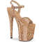 Босоножки Pleaser Flamingo-809GP. Каблук 8 дюймов, ремешок на щиколотке 4 дюйма. Цвет: золото.