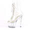 Чоботи Pleaser Adore-1020C *7 дюймів на підборах, 2 3/4 дюйма з PF шнурівкою спереду, прозорі