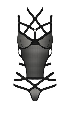 Корсет со стреп-лентами HAGAR CORSET black S/M - Passion