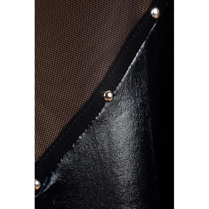 Сукня вінілова чорна Sunspice з сіткою на грудях, One size