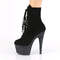 Чоботи Pleaser Adore-1020FSMG *7-дюймовий каблук, 2 3/4-дюймові черевики на шнурівці зпереду, збоку блискавка, чорні