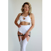 DANCE EXO BELT — Високі Шорти З Поясом Та Підвʼязками Для Pole Dance, Heels І Сценічних Виступів - білий