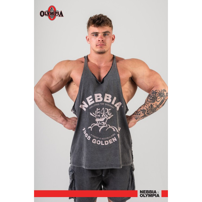 Майка Nebbia Washed Muscle Back Stringer GOLDEN AGE Black 791