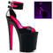 Босоножки Pleaser Xtreme-875TT. Каблук 8 дюймов, 4-дюймовые босоножки PF d'Orsay с манжетой на щиколотке, розовые/черные