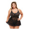 Пеньюар BACI Mini Lace Chemise мереживний, напівпрозорий, чорний, XL