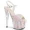 Босоніжки Pleaser Adore-710G *7 дюймів на підборах, 2 3/4 дюйма з ремінцем на щиколотці PF з блискітками, білі