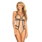 Боді з контрастними смугами Obsessive Nudelia teddy S/M