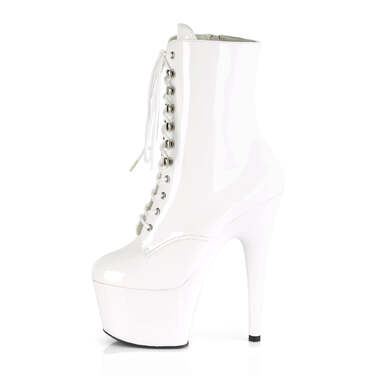 Ботинки Adore-1020, каблук 7 дюймов, высота ботинок 6 см, шнуровка PF 6 3/4 дюйма, молния сбоку, белые
