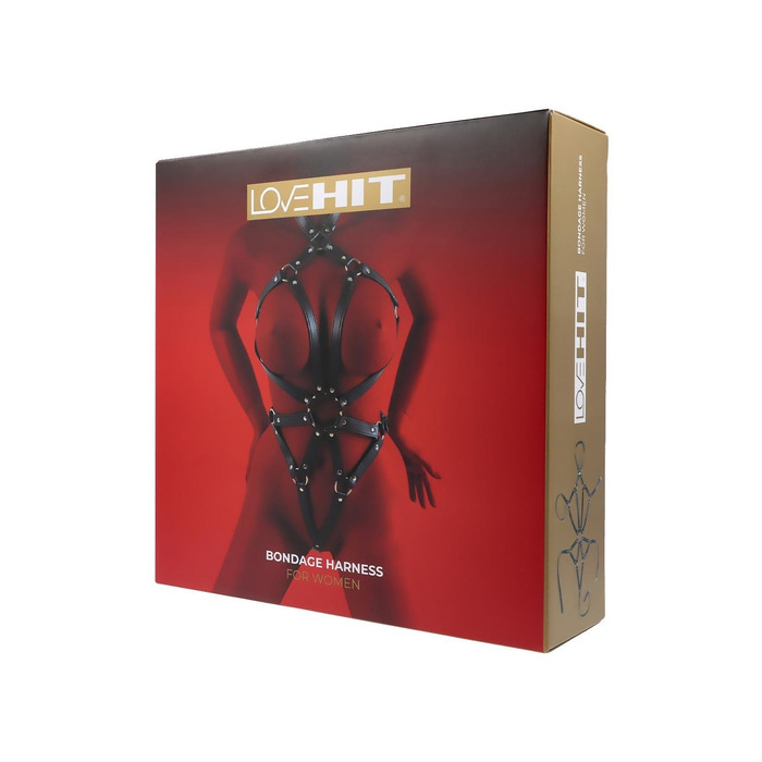 Портупея з декоративними заклепками Virgite Love Hit з екошкіри, чорна