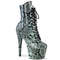 Сапоги Pleaser Adore-1020SPWR *Каблук 7 дюймов, высота 2 3/4 дюйма, шнуровка, ботфорты до середины голени, молния сбоку, зелёные
