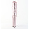 Ботинки Pleaser Flamingo-1040GP, каблук 8 дюймов, 4-дюймовые PF-ботинки со шнуровкой спереди, молния сбоку, бледно-розовый лак с блестками