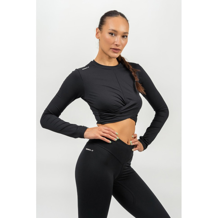 Топ Cropped Long Sleeve Top ELEVATED Black 468