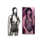Боді-сітка в стразах із капюшоном CalExotic Hooded Deep V Bodysuit, чорний