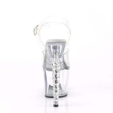 Босоніжки Unicorn-708RSH **7-дюймовий каблук-єдиноріг, босоніжки з ремінцем на щиколотці 3 1/4 дюйма з каблуком RS, прозорі