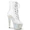 Ботильоны Pleaser Bejeweled-1021C-7, каблук 7 дюймов, высота 2 3/4 дюйма, открытый носок, шнуровка спереди, с RS, прозрачный/серебристый