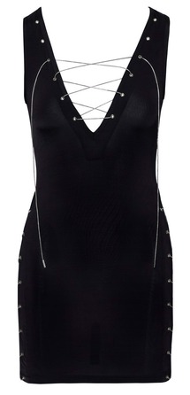 Платье со шнуровкой на груди и бедрах Cottelli, черное, размер S