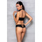 Комплект білизни із вставками зі стреп-стрічки NANCY BIKINI black S/M - Passion