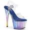 Босоножки Pleaser Adore-708HT, каблук 7 дюймов, тонированный ремешок на щиколотке шириной 2 3/4 дюйма, прозрачный/синий