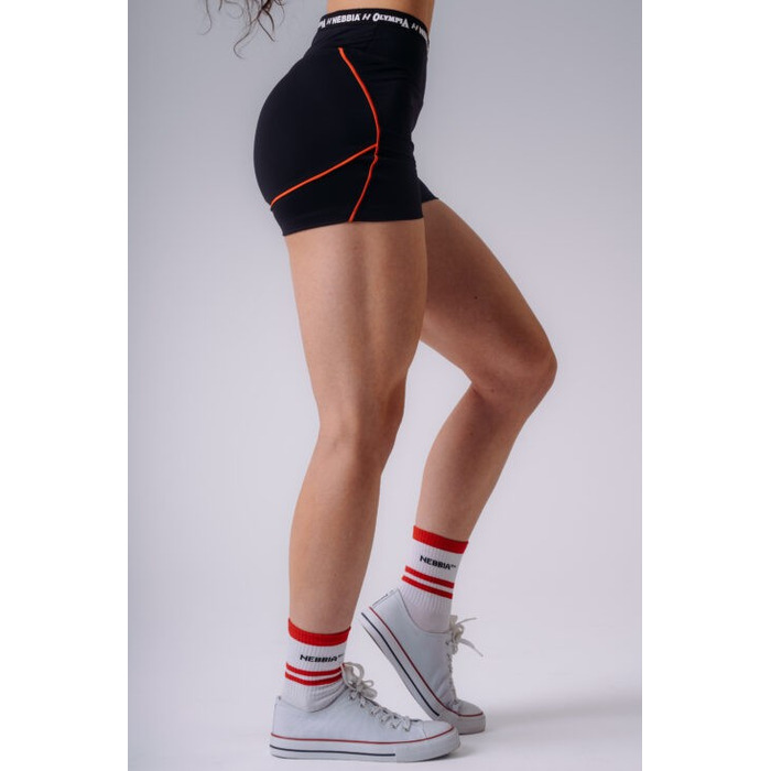 Шорты с высокой талией NEBBIA x Olympia, черные (937)