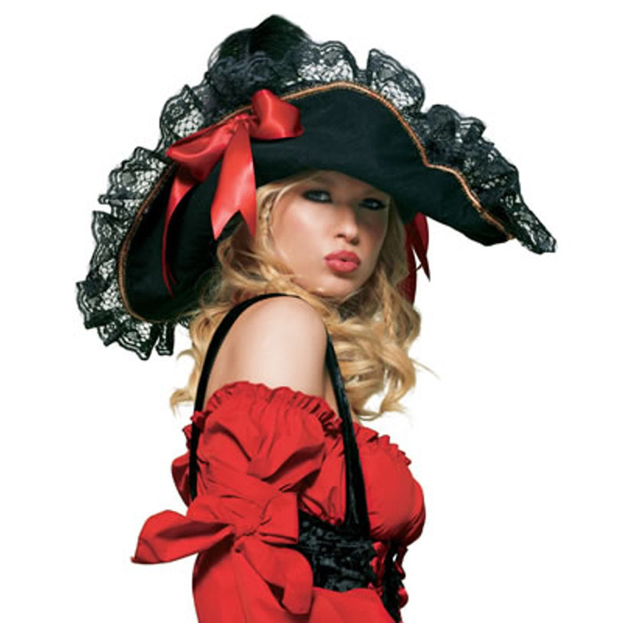 Шляпа пирата женская Swashbuckler Pirate Hat от Leg Avenue, черная