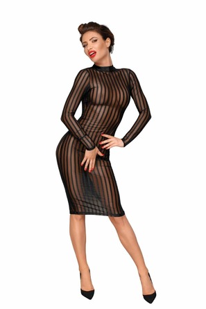 Платье прозрачное в полоску Noir Handmade F182 черное, XXL