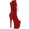 Чоботи Pleaser Flamingo-1050FS *8-дюймовий каблук, 4-дюймові черевики зі шнурівкою спереду до середини ікри, з бічної блискавки, червоні