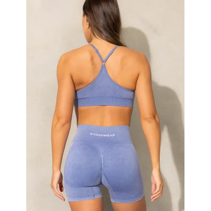 Шорты Ryderwear Stonewash Scrunch Seamless Shorts - Denim Blue Stonewash