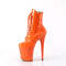 Чоботи Pleaser Flamingo-1020 на підборах 8 дюймів, черевики на шнурівці спереду 4 дюйми, помаранчеві