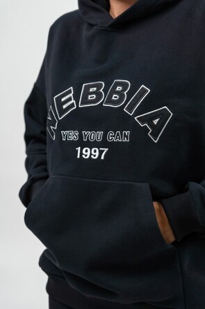 Худі Nebbia Branded Oversized Hoodie Gym Rat Black 256