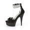 Босоніжки Pleaser Delight-625 на підборах 6 дюймів, босоніжки PF d'Orsay 1 3/4 дюйма з RS, блискавка ззаду, чорні замшеві/чорні