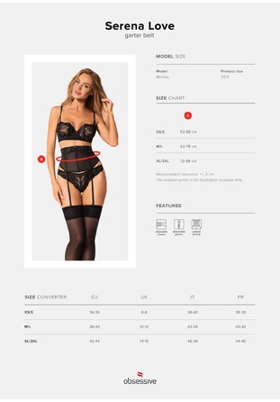 Пояс для чулок Obsessive Serena Love M/L Черный