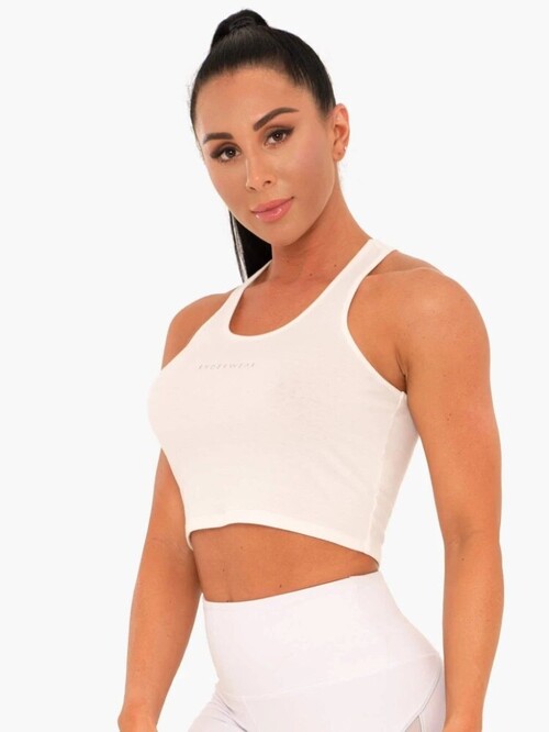 Майка Ryderwear Cropped Racer Back Tank White