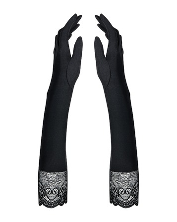 Рукавички чорні до ліктя Obsessive MIAMOR Gloves