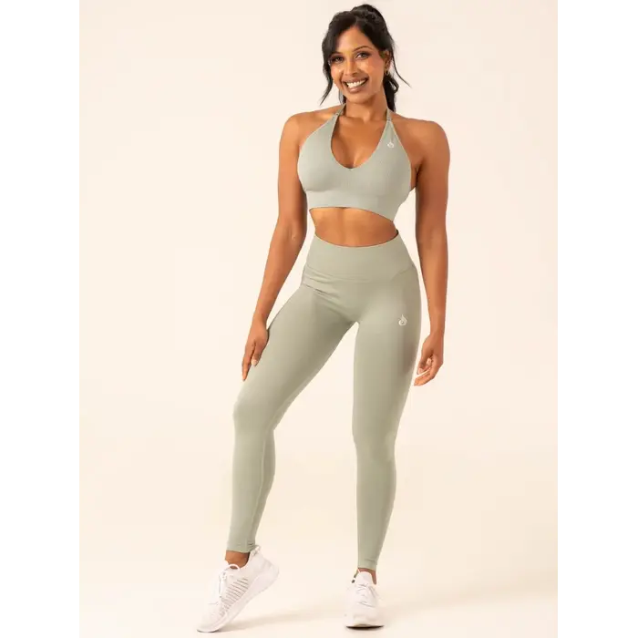 Топ Ryderwear Lift Rib Seamless Halter Sports Bra - Sage