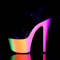 Босоніжки Pleaser Rainbow-309UV на підборах 7 дюймів, босоніжки з ремінцем на щиколотці 2 3/4 дюйма, чорні/різнокольорові
