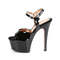 Босоніжки Pleaser Aspire-609TT *6 дюймів на підборах, 2 1/4 дюйма PF двоколірні босоніжки з ремінцем на щиколотці, чорні/рожево-золоті