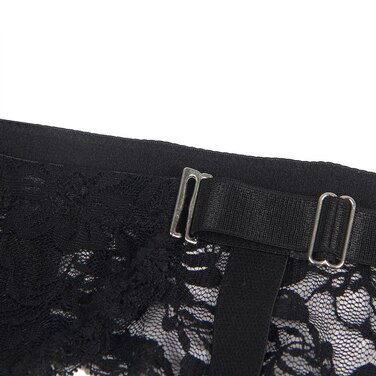 Мереживний пояс для панчіх Star Night з трусиками, чорний