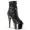 Чоботи Pleaser Adore-1008SQ *7 дюймів на підборах, 2 3/4 дюйма з відкритим носком та блискітками, чорні/сірі