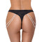Стринги Cottelli Collection з перлинними ланцюжками з боків, чорні, S/M