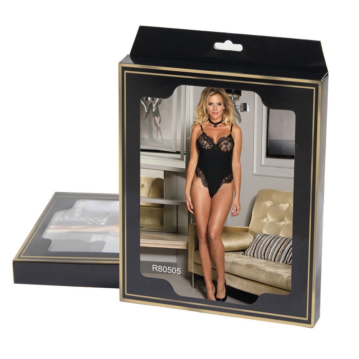 Сексуальное боди с кружевом Star Night черное, XL