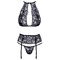 Комплект білизни з ніжного мережива квіткового Kissable Bra Set Lace чорний, S/M